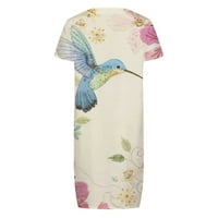 Rasprodaja ljetna Ženska haljina s kratkim rukavima s cvjetnim uzorkom Midi haljina s izrezom u obliku slova U