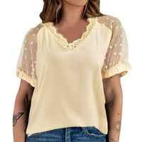 Ženske čipkaste majice kratkih rukava, ljetni vrhovi, labava ležerna majica, ženska grafika i majice za žene