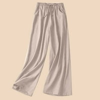Fartey munja danas pamučne platnene hlače za žene elastične velike struke labave hlače s džepovima solidne boje