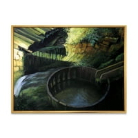 Stari vodeni mlin u zelenom prirodnom krajoliku uokvirena slika umjetnički tisak na platnu