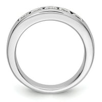 0,75 karata. Zaručnički prsten od punog bijelog zlata od 14 karata s 5-kamenim kanalom.