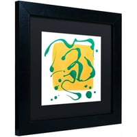 Zaštitni znak likovna umjetnost 'Žuti kvadrat na bijeloj' platno umjetnost Amy Vangsgard, Black Matte, crni okvir