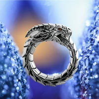 Neograničena kreativnost umjetnički zmajski srebrni prsten, muški isklesani prsten s samostalnim dizajnom zmajskog