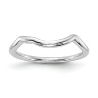 Zaručnički prsten od punog bijelog zlata 14k s obrisom, veličina prstena 8