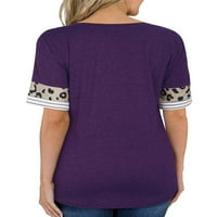 Ženska majica kratkih rukava s printom majica s okruglim vratom široka ležerna bluza u ljubičastoj boji