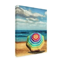 Alonzo Saunders 'plaža kišobran I' platno umjetnost