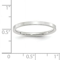 Primarno zlato, karatno bijelo zlato, standardni ravni prsten za udobnost, veličina 10