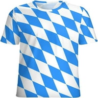 Plavi dijamantni bavarski zastava Ženski ljetni vrhovi ležerni kratki rukavi smiješni tiskani grafički majica