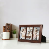 Drveni okvir za kolaž za tri fotografije, stolna ili zidna vitrina, tamni orah