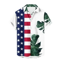 Holloyiver Patriotska gumba s kratkim rukavima Up majice za muškarce američke zastave majice za muškarce za 4.