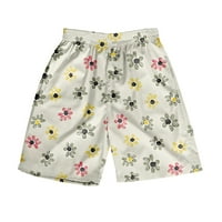 Kingque muškarci na plaži kratke hlače elastično dno struka cvjetni print ljetni kratke hlače Havajska odjeća