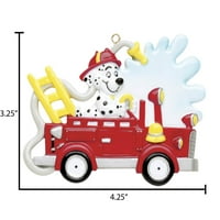 Personalizirani ukrasi za kućne ljubimce - prilagođeni ukras za pse - pseći božićni ukrasi čistokrvni vatrogasni