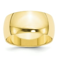 Karatni polukružni prsten od žutog zlata, veličine 14