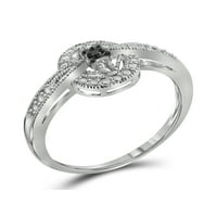 Jewelersclub 0. Sterling Silver Accent Crni dijamantni prsten za žene