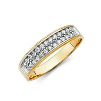 Nakit prsten od žutog zlata 14k okrugli kubični cirkonij prsten za muškarce veličina 8
