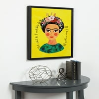 Designvation Sylvie Frida uokvirena platna zidna umjetnost Mia Charro, crna, šareni portretni dekor doma