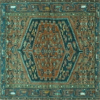 Tvrtka Alibudes strojno pere pravokutne perzijske tirkizno plave tradicionalne unutarnje prostirke, 7 '10'