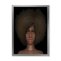 Designart 'Portret Afro American Woman III' Moderni uokvireni umjetnički tisak