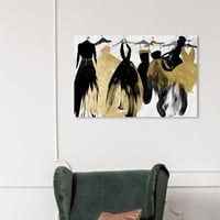 Wynwood Studio Fashion and Glam Wall Art Canvas Otisci Lijepa ormar lijepa večer - Crna, zlato