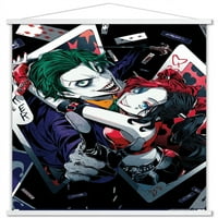 Stripovi-Anime Harlee Kvinn-Joker zagrli zidni plakat s drvenim magnetskim okvirom, 22.375 34