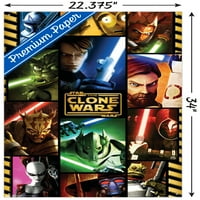 Ratovi zvijezda: Ratovi klonova - zidni plakat u mreži s gumbima, 22.375 34