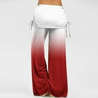 Oalirro jesenski flare joga hlače dugačke vreće s velikim nogama vrećama za žene crvene