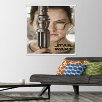 Ratovi zvijezda: Sila se budi - zidni poster s portretom Rei u drvenom magnetskom okviru, 22.37534