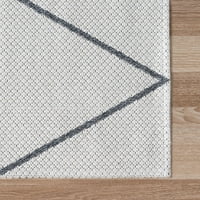 Jedinstveni tkalački stan od Bjelokosti tepih siva 2 '2 6 ' trkač teksturirana rešetka tradicionalno ravno tkanje