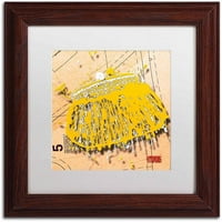 Snap torbica žuta platna umjetnost Rodericka Stevensa, bijela mat, drveni okvir