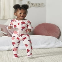 Gerber Baby & Toddler Girl Snug Fit Forted Pamuk Pamul pidžama, 4-pack, veličina mjeseci-5T