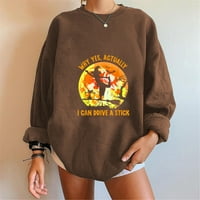 Majica s kapuljačom za Noć vještica, Ženski Casual pulover s dizajnom lubanje, bundeve i vještice, labavi zabavni