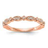 14k dijamantni zaručnički prsten od punog ružičastog zlata veličine benda