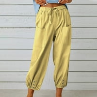Ležerne hlače Plus veličine za žene ljeto-jesen modne udobne hlače jednobojne široke hlače sa skupljenim nogavicama