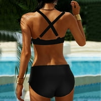 PhoneSoap Žene tiskanje boje poprečne kaiševe bikini kupaći kostim podijeljeno push up dvodijelni tankini odjeća