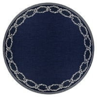 Prostirka za tepihe, okrugla, 7'6, boja Bjelokosti-Indigo