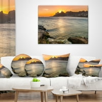 DesignArt iPanema u Rio de Janeiro Sunset - jastuk za bacanje Seascape - 16x16