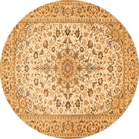 Ahgly Company zatvoreni okrugli medaljon narančasti tradicionalni prostirke, 5 'krug