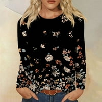 Feternalna ženska modna ležerna ležerna dugih rukava Okrugli vrat pulover Top bluza
