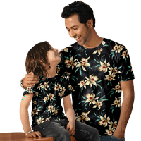 Odgovarajuća havajska majica za dječake, muška majica kratkih rukava s okruglim vratom za dječake, 70-8 inča