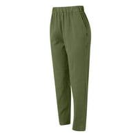 Eashery ženske hlače elastične ljetne hlače zelena xl