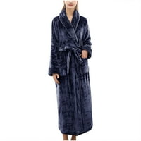 Ženska zimska topla spavaćica u paru haljina za muškarce i žene jesensko-zimska spavaćica u tamnoplavoj boji 10