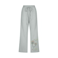 ženski Capri AUD, casual ljetni Capri hlače Plus size, ženski casual jednobojni osnovni pamučni laneni rastezljivi
