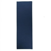 Tepih duljine 100 cm pravokutna staza s reverzibilnom ravnom pletenicom u tamnoplavoj boji
