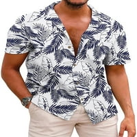 Muškarci majice rever vrat vrhovi kratkih rukava Ljetne košulje praznične bluze casual manir stil b xl
